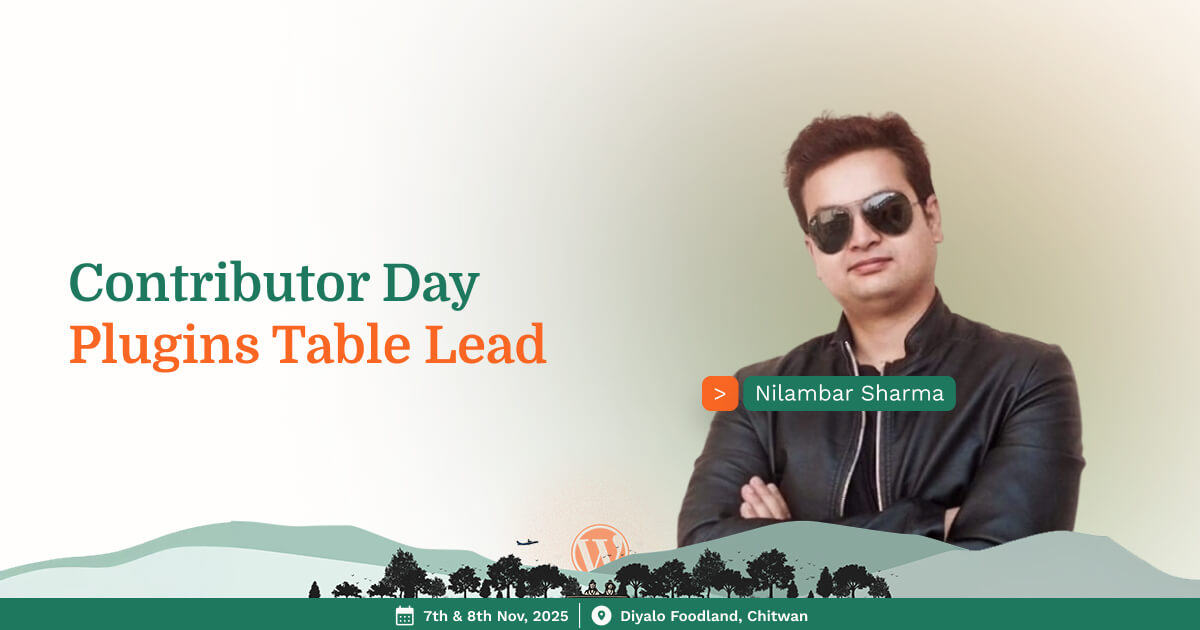Nilambar Sharma - Plugins table lead